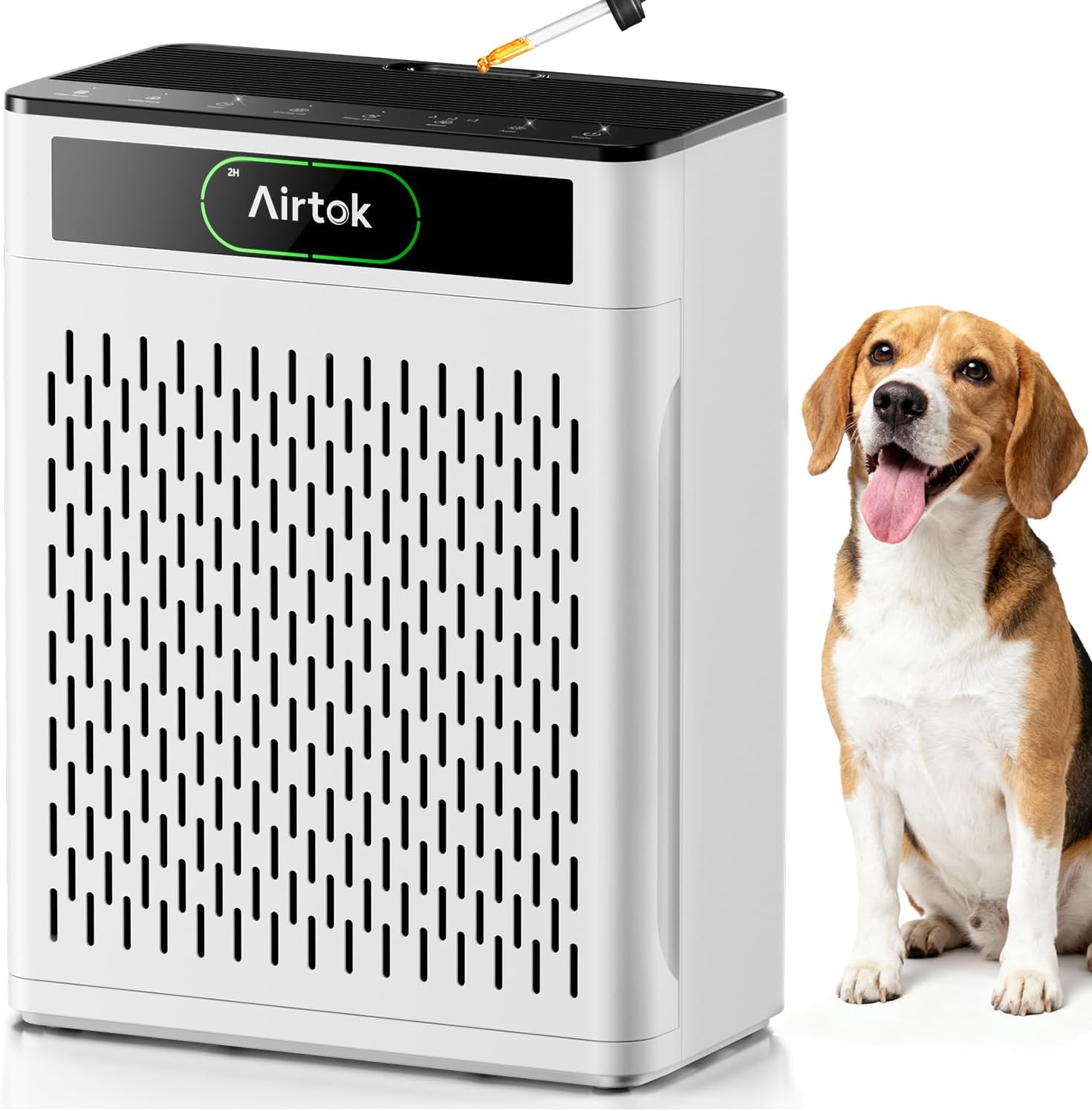 AIRTOK Luftreiniger mit HEPA-Filter, Luftqualitätsmonitor und Schlafmodus für Allergiker