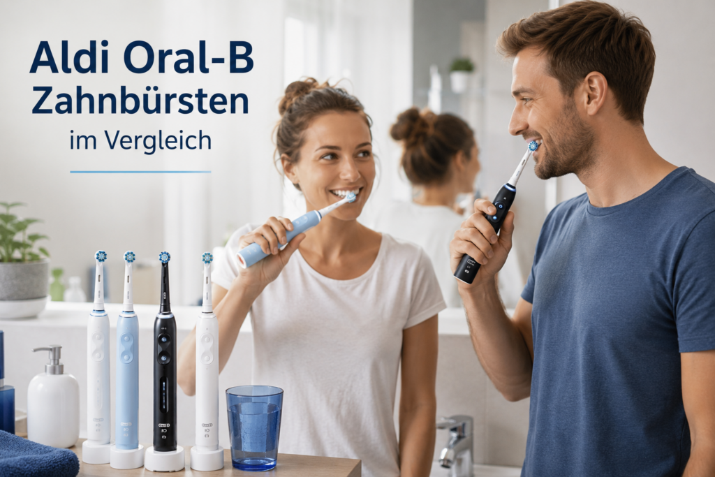 Aldi Oral-B Zahnbürsten im Vergleich – Käufer nutzen elektrische Zahnbürsten bei der täglichen Zahnpflege im Badezimmer