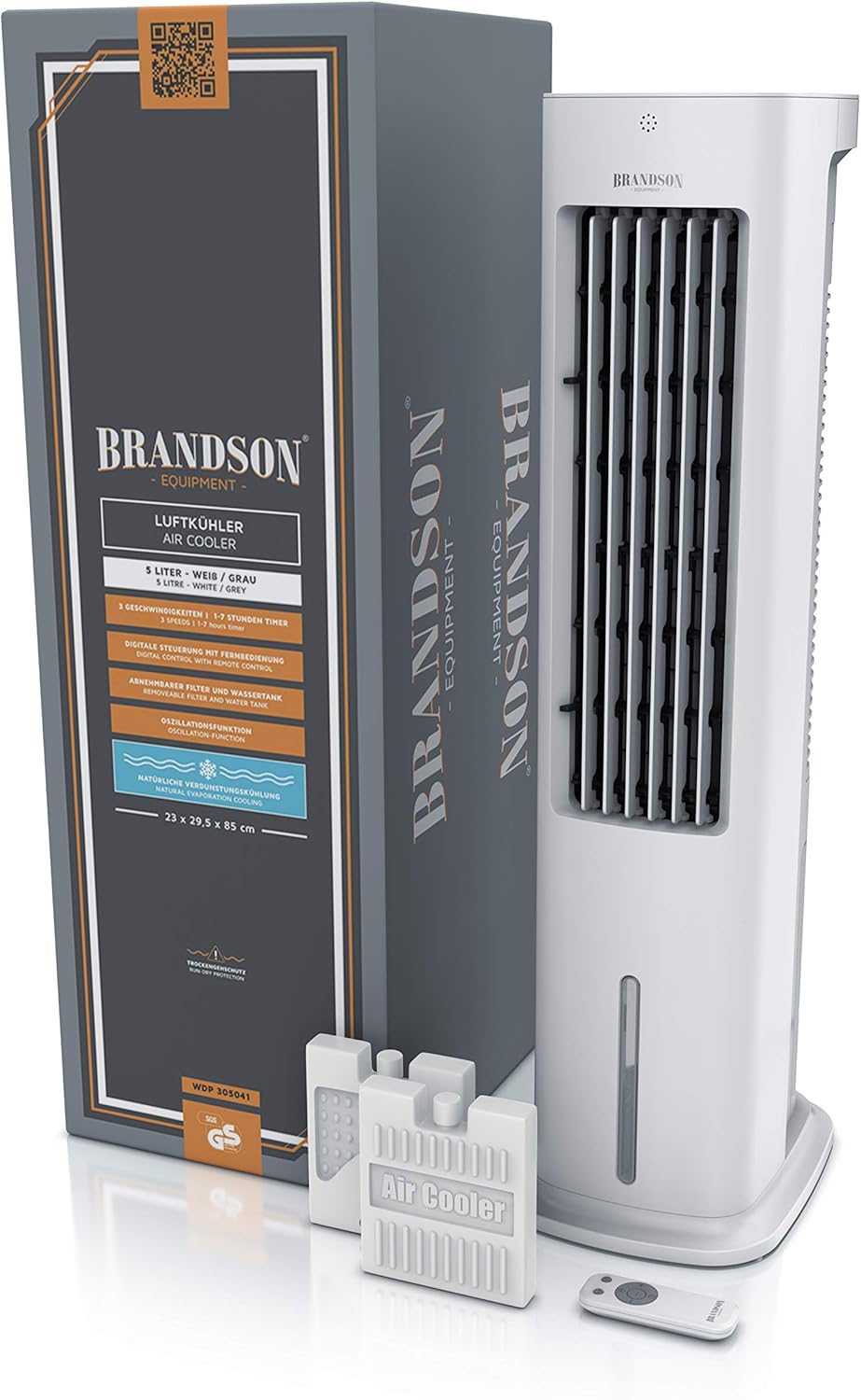 Brandson Turmventilator mit Wasserkühlung als Luftkühler für warme Wohnräume Brandson Turmventilator mit Wasserkühlung als Luftkühler für warme Wohnräume