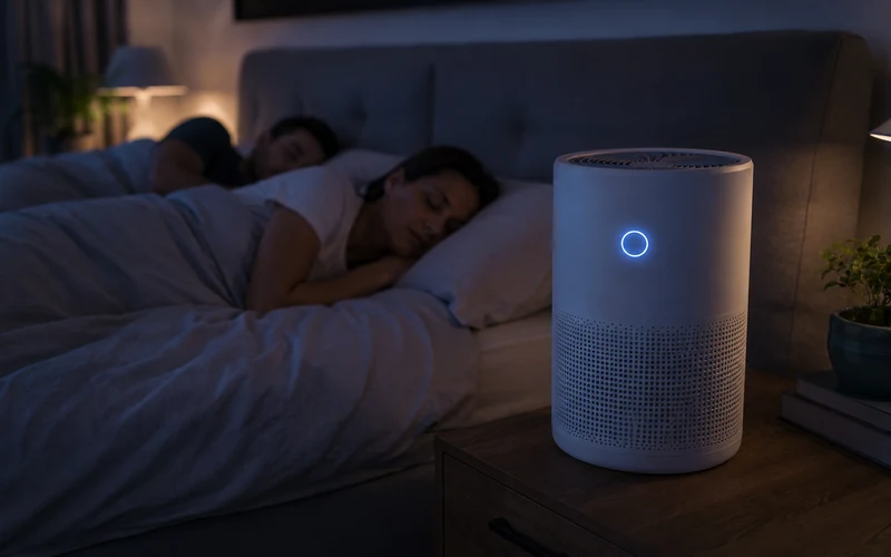 Luftreiniger im Schlafzimmer bei Allergie nachts in Betrieb