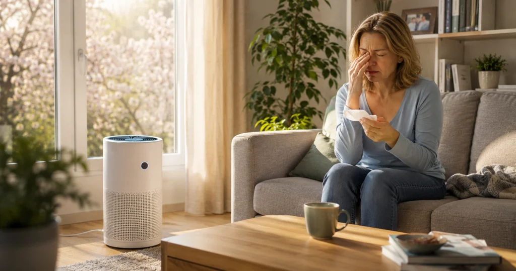Luftreiniger bei Allergie im Wohnzimmer