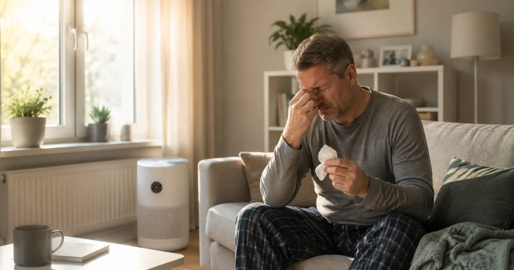 Luftreiniger bei Allergie im Wohnzimmer