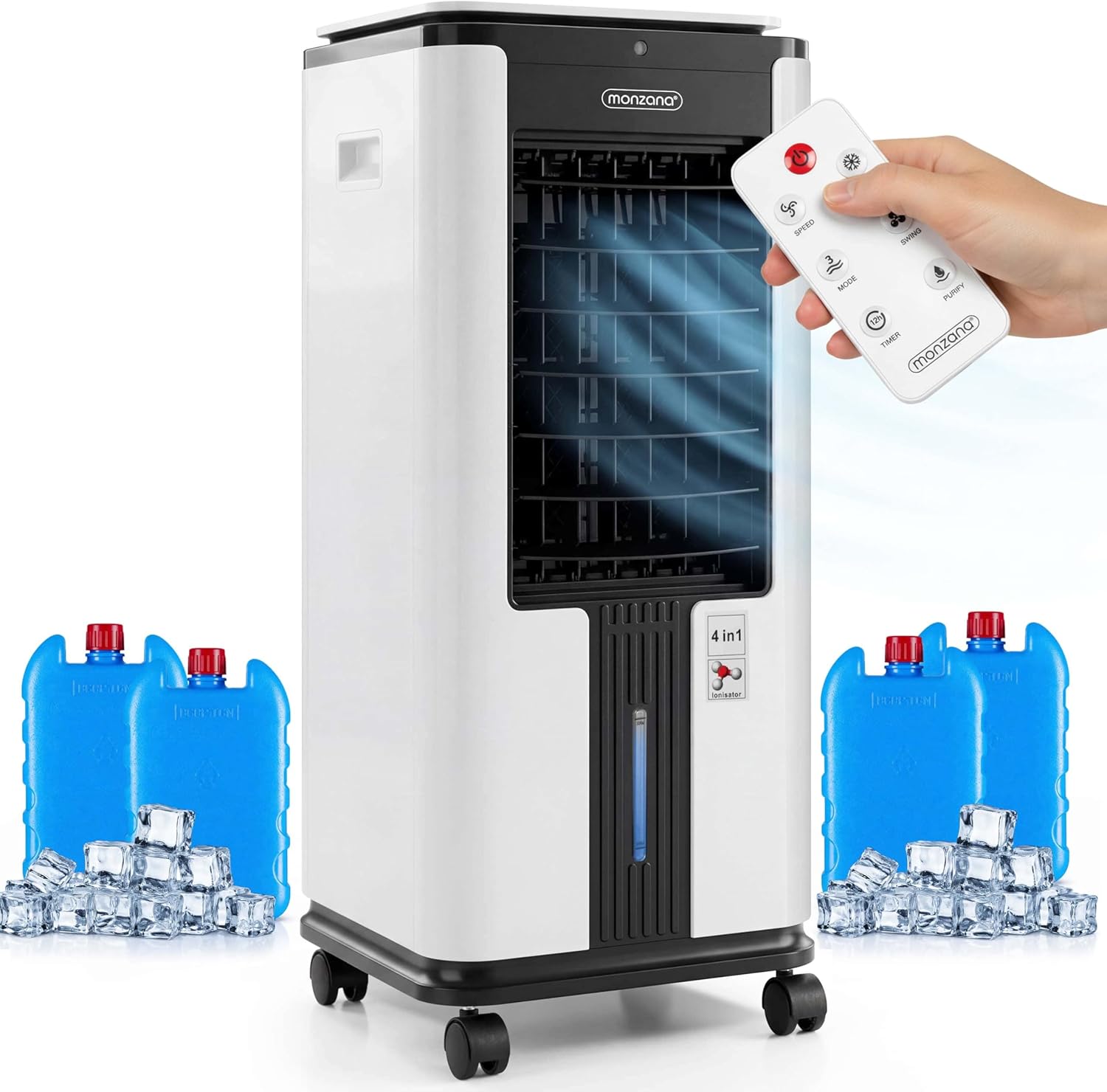 MONZANA Aircooler 4in1 Luftkühler mit Luftbefeuchter und Ionisator für Wohnräume