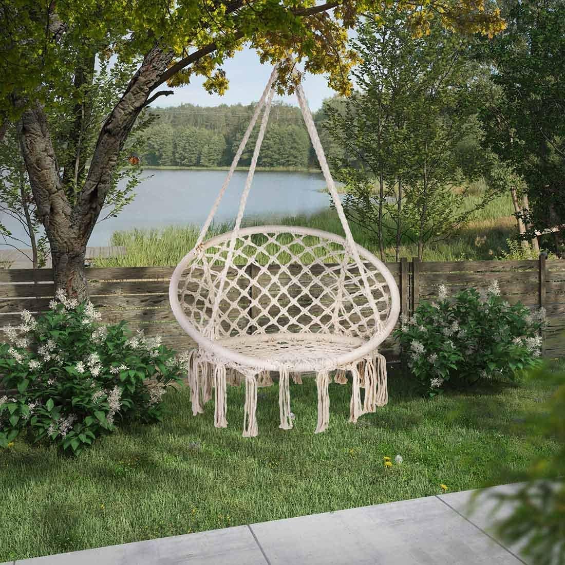 OUTLIV Hängesessel Boho für Garten, Balkon und Terrasse in moderner Rope-Optik