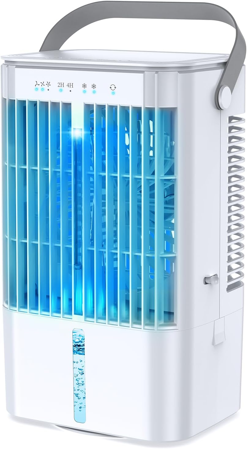 RenFox Mini Luftkühler 4 in 1 für Schreibtisch, Homeoffice und Schlafzimmer
