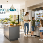 Siemens Kühlschrank in moderner Wohnküche mit Familie