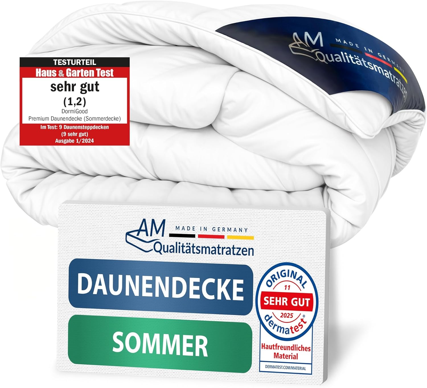 Sommerdecke Daunen 135x200 cm mit 100 Prozent Daunenfüllung und OEKO-TEX Zertifizierung