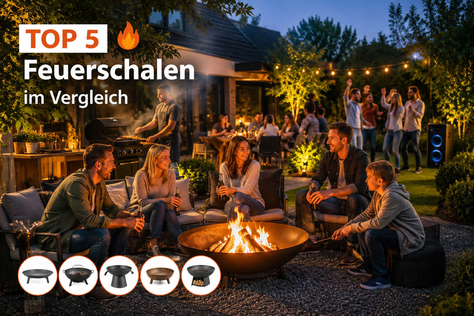 Top 5 Feuerschalen im Vergleich für Garten und Terrasse mit Familie und Freunden am Feuer