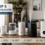 Top 5 Luftbefeuchter im Vergleich in einer modernen Wohnung mit Luftbefeuchter im Betrieb