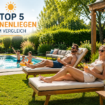 Top 5 Sonnenliegen im Vergleich mit Sonnenliegen am Pool im großen Familiengarten