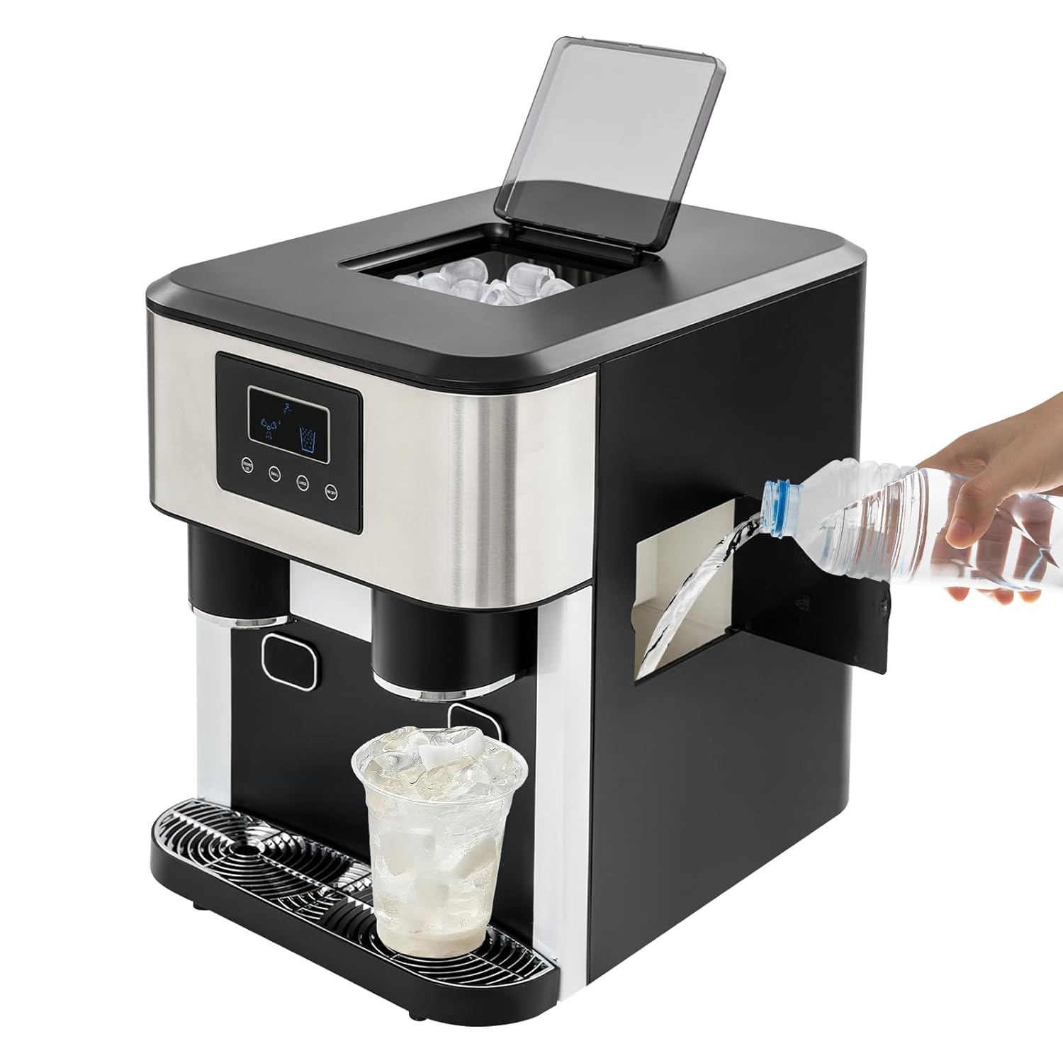 3-in-1 Eismaschine mit Wasserspender, Eiswürfelspender und Eiscrusher