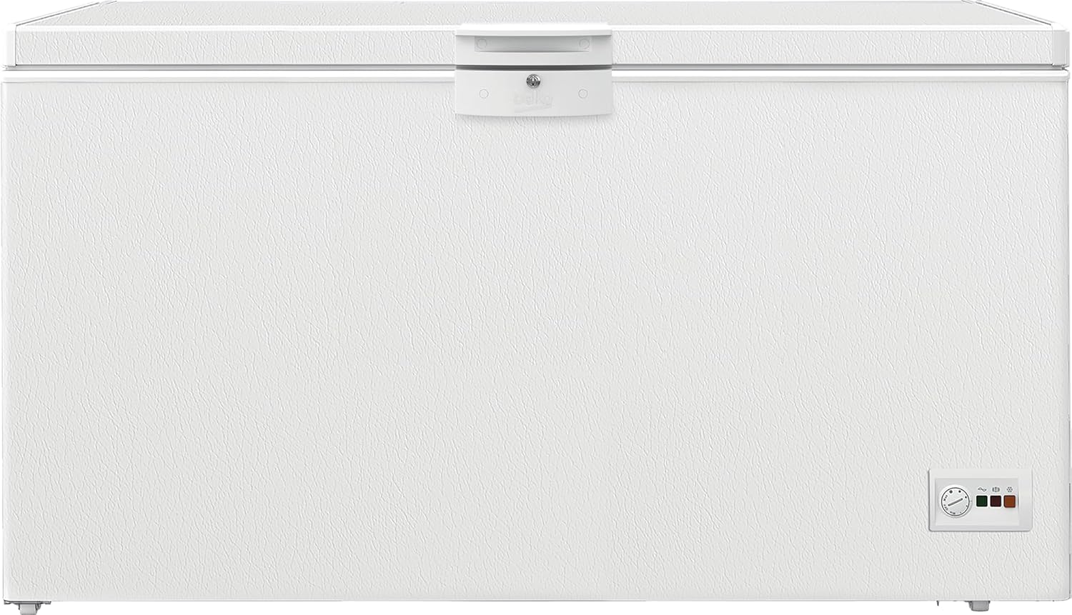 Beko HSM46740 weiße Gefriertruhe mit 451 Litern Nutzvolumen und drei Gefrierkörben