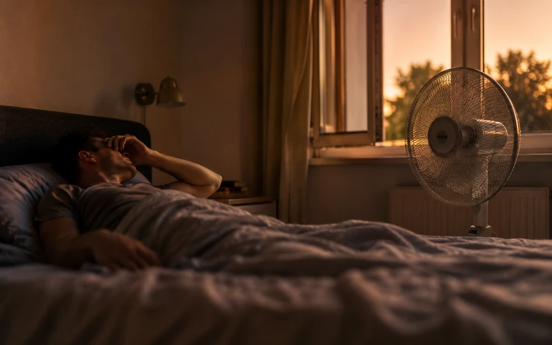Überhitztes Schlafzimmer im Sommer ohne Klimaanlage