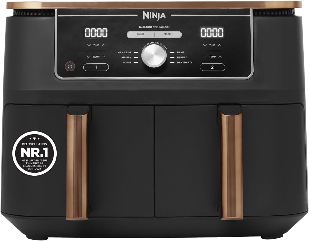 Ninja Foodi MAX Dual Zone Airfryer 9,5L in Kupfer/Schwarz