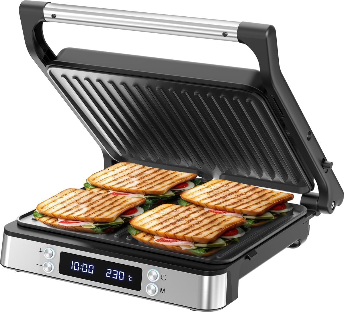 Olvy Sandwichmaker XXL mit Digitalanzeige und Timer