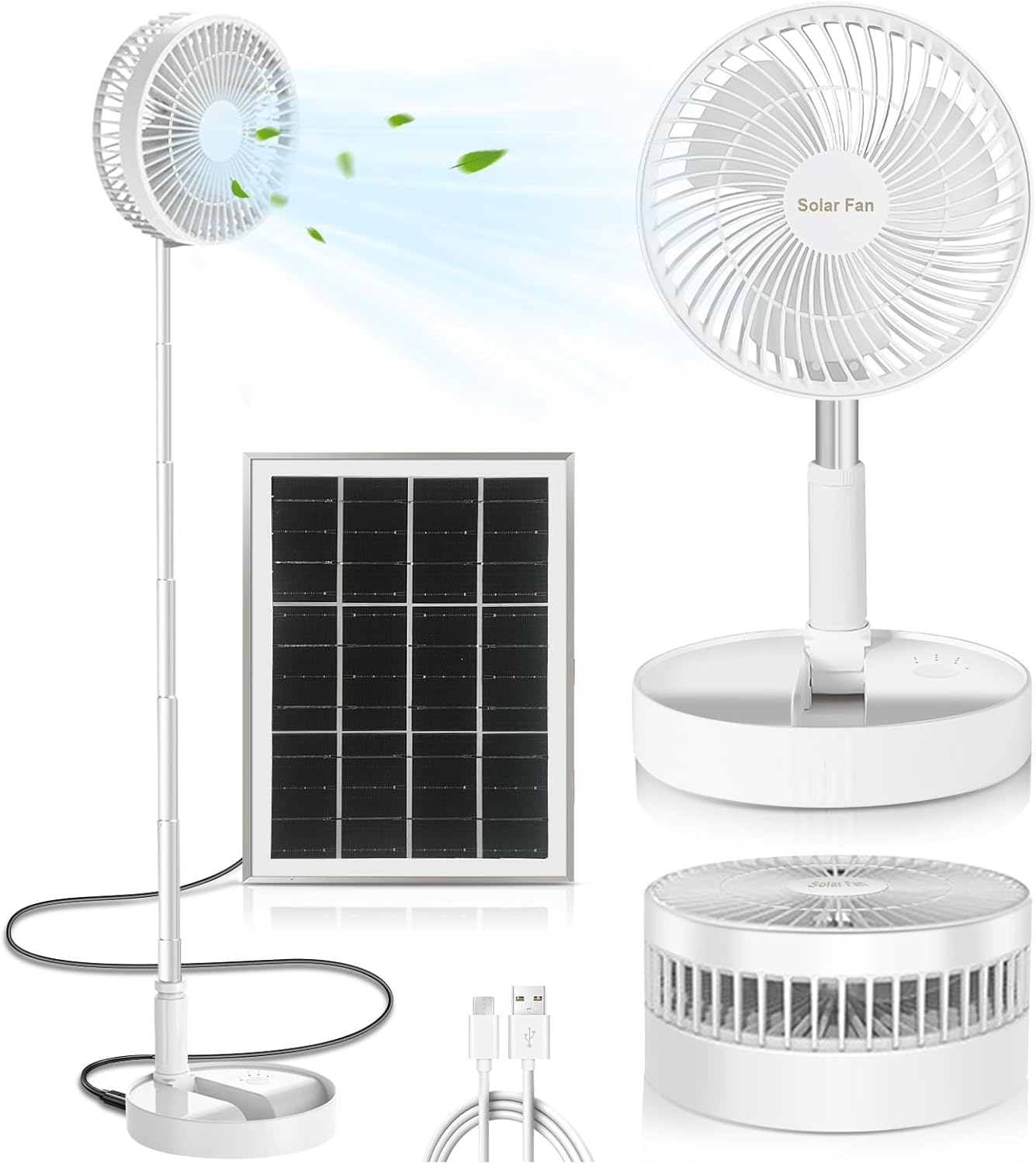 Solarbetriebener Teleskopventilator im Freien