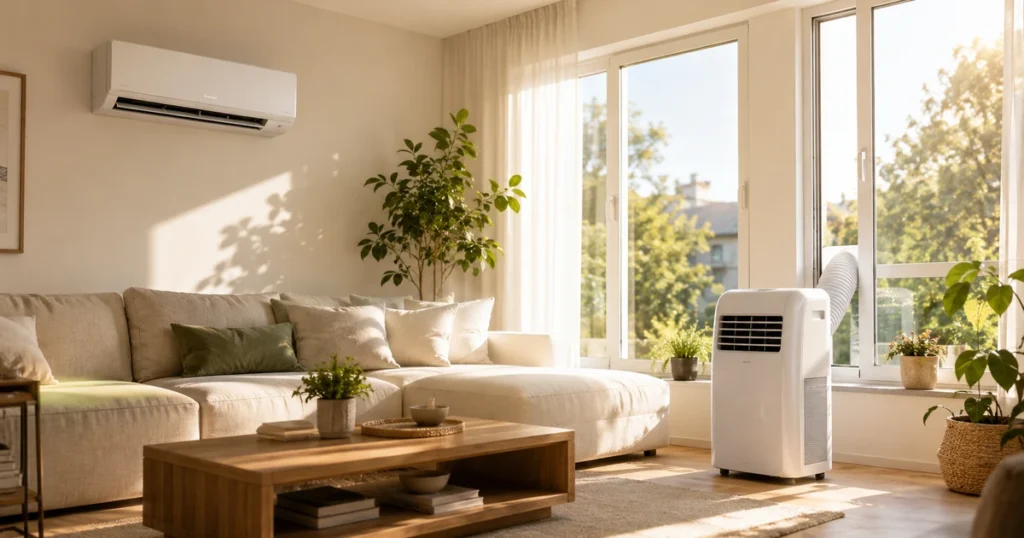 Split oder Monoblock Klimaanlage im Wohnzimmer im Vergleich
