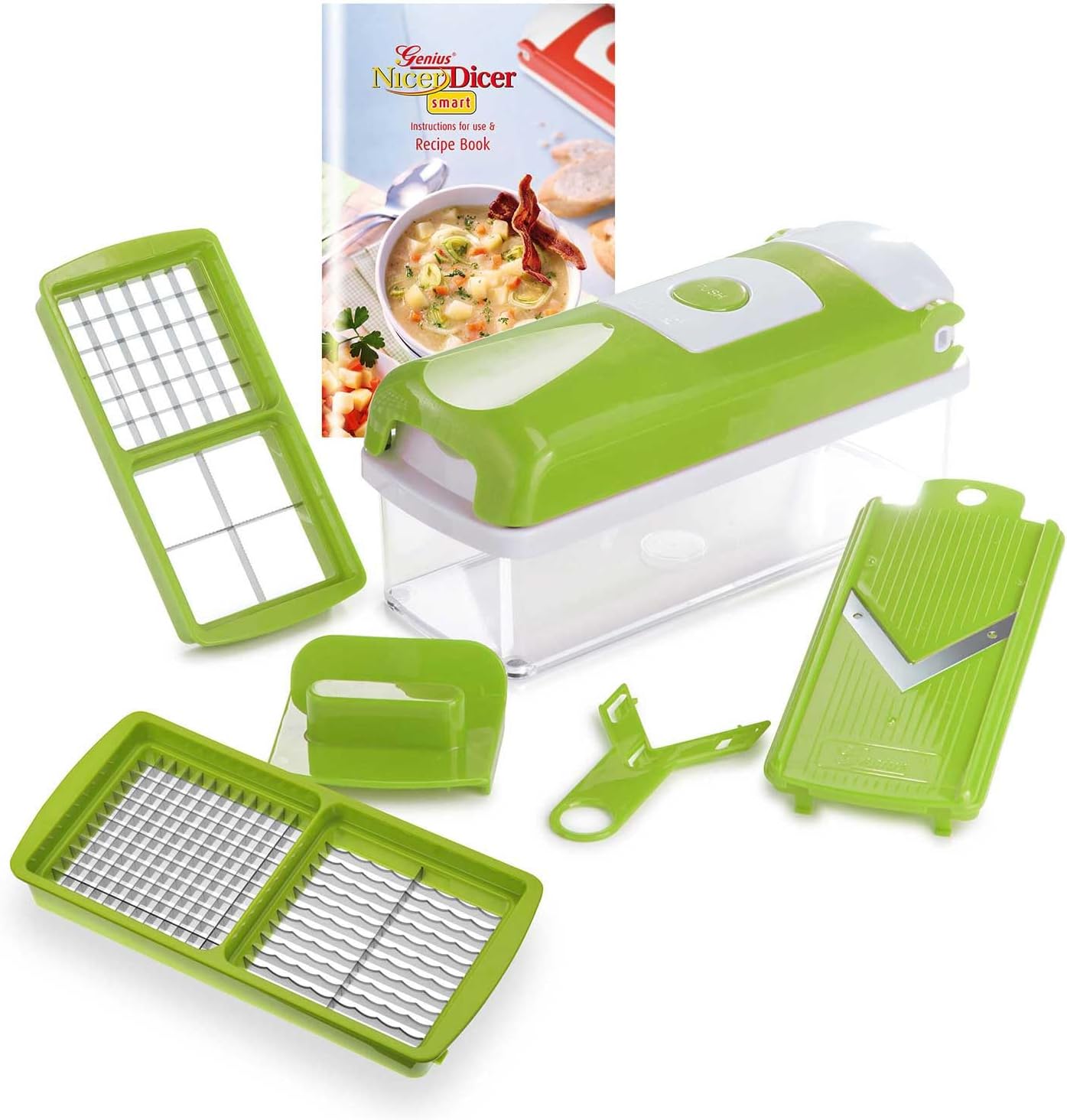 Genius Nicer Dicer Smart 6-teilig mit Auffangbehälter und verschiedenen Schneid-Einsätzen