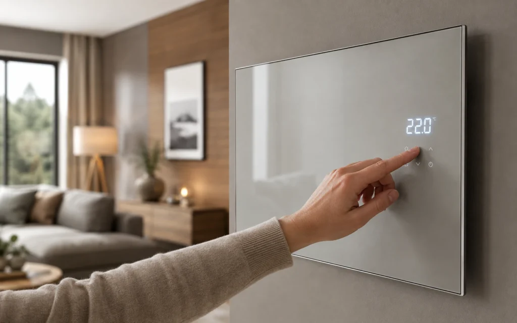 Digitales Thermostat einer Infrarotheizung richtig einstellen
