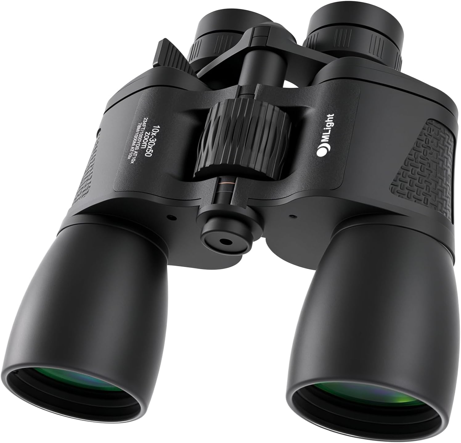 MLight 10-30x50 Zoom-Fernglas mit Zubehör in der Hand
