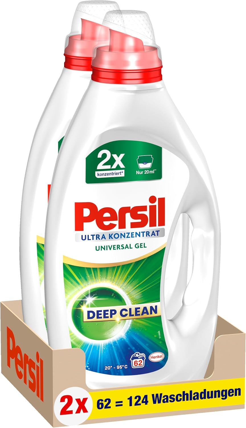 Persil Flüssigwaschmittel Universal Ultra Konzentrat, zwei Flaschen für 124 Waschladungen