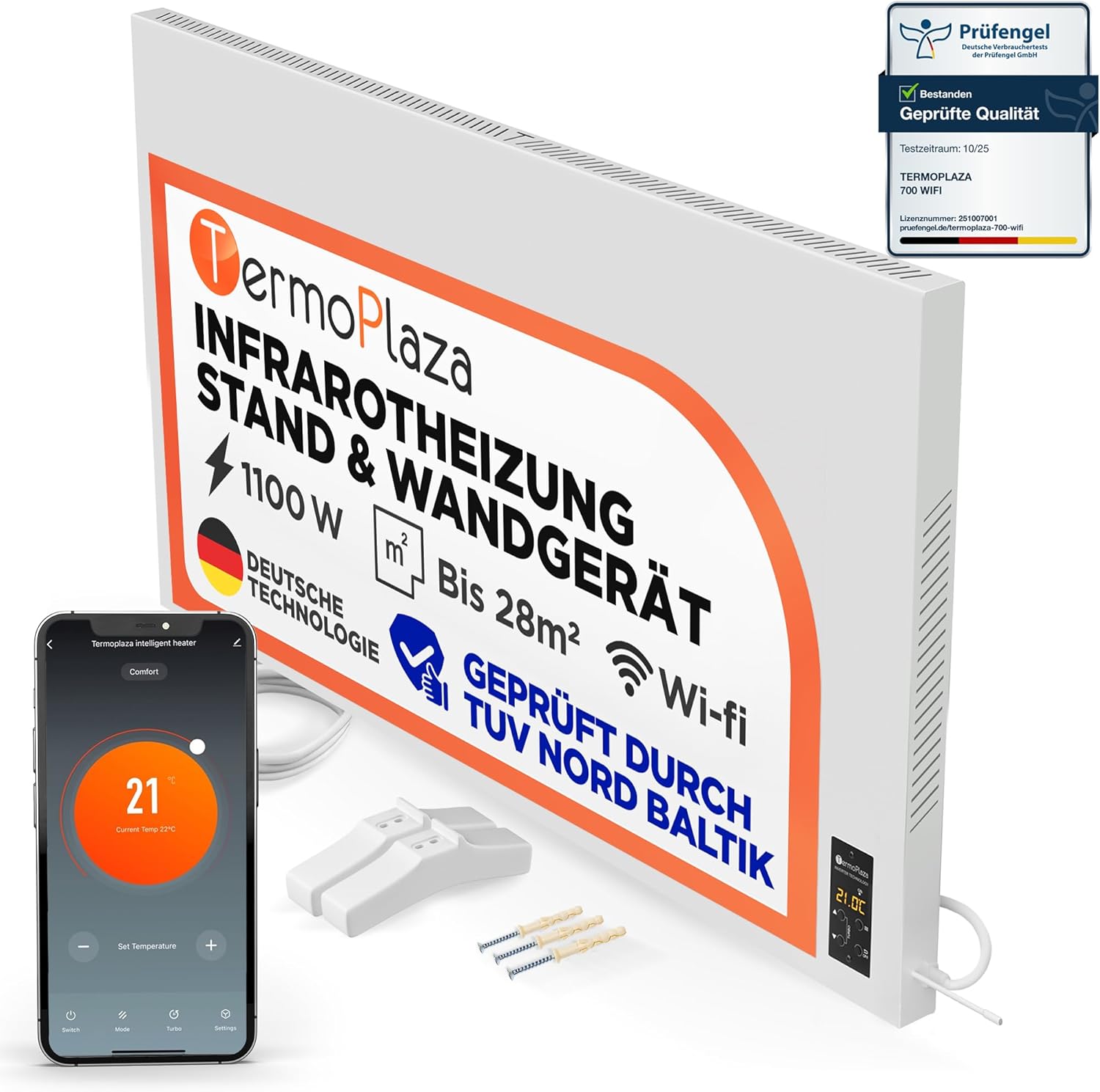 TermoPlaza Infrarotheizung als Standgerät mit 1100 Watt für Räume bis 28 Quadratmeter