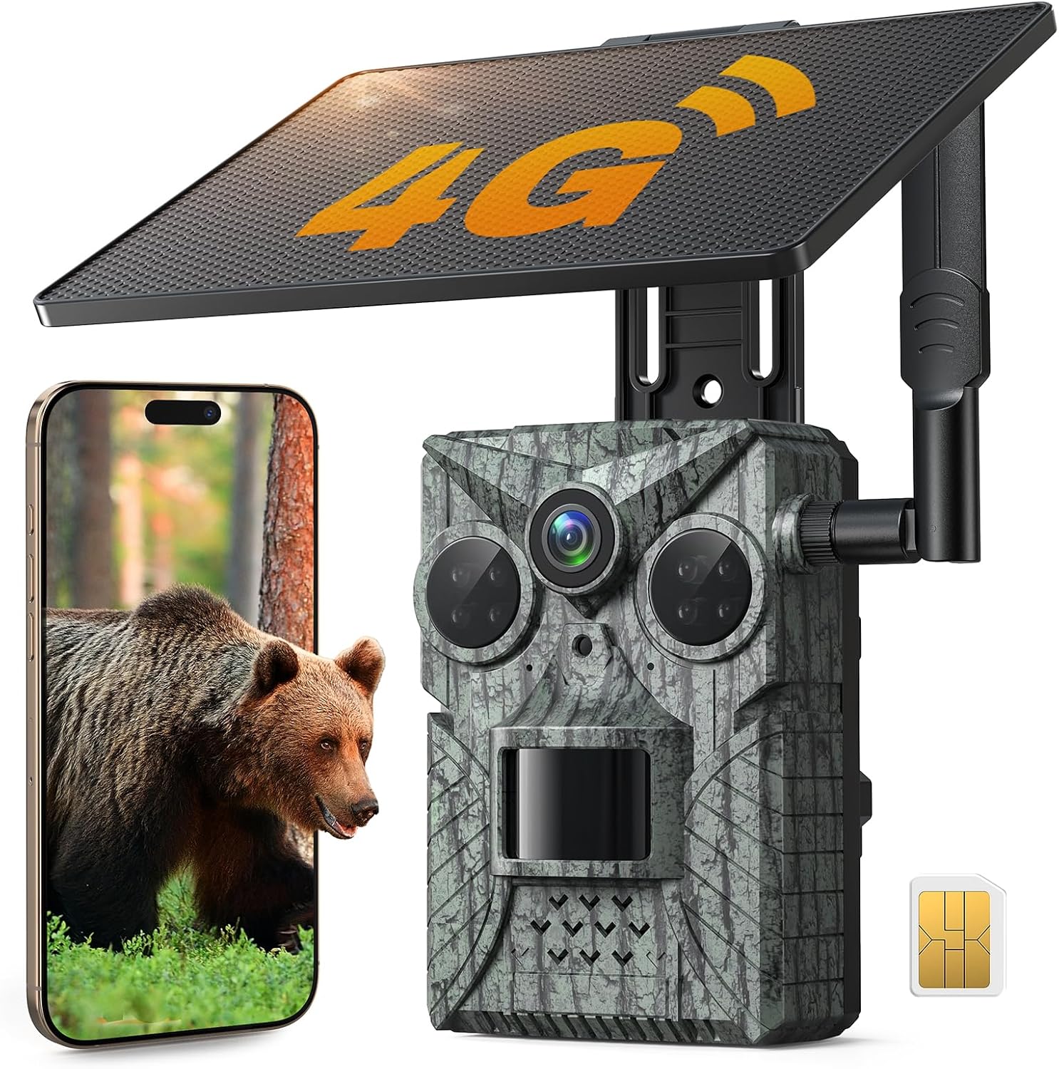 DEATTI ZY-G3 4G-Wildkamera mit Solarmodul und Tiererkennung
