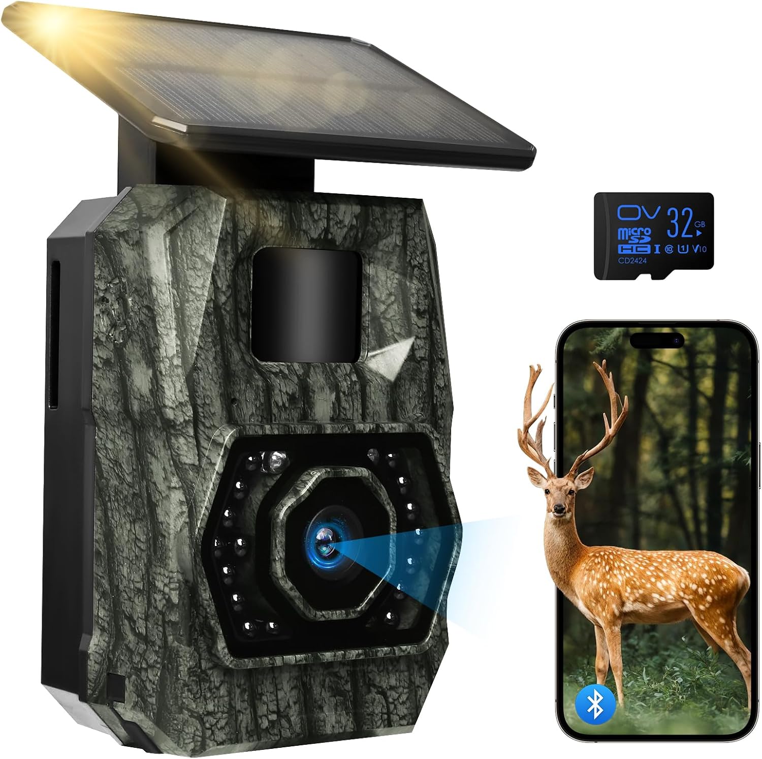 MAXDONE PH970S Solar-Wildkamera mit aufladbarem Akku